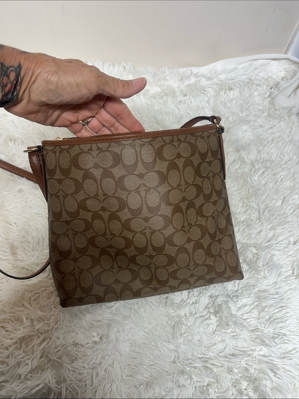 Coach Varsity Stripe Large File Rowan Crossbody Bag Purse - Picture 4 of 15